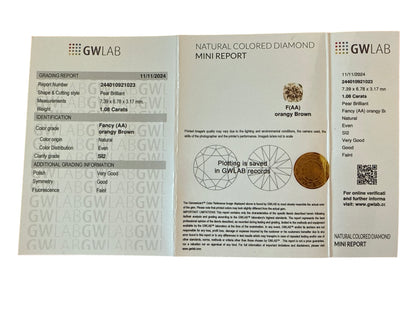 Fancy Diamond, 1.08 Karat, unbehandelt