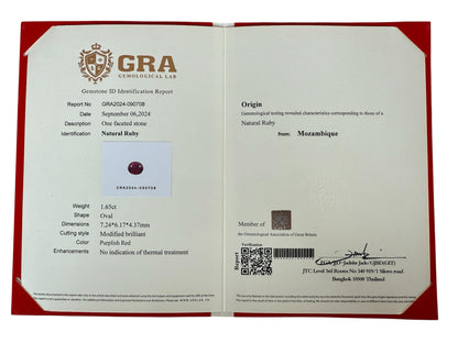 violett-roter Rubin, 1.65 Karat, unbehandelt